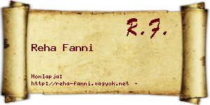 Reha Fanni névjegykártya
